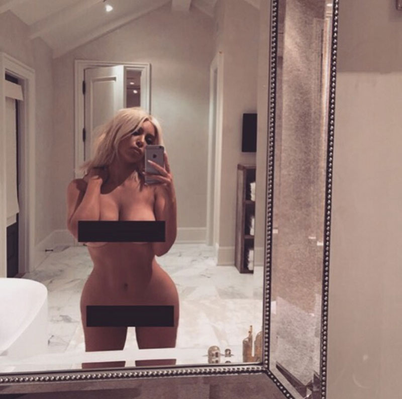 Kim Kardashian's naked selfie sparked controversy across social media