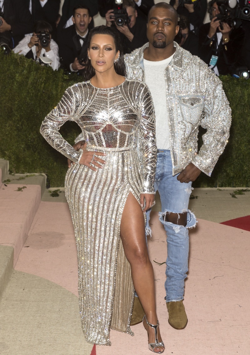Kim Kardashian and Kanye West attend the 2016 Met Gala
