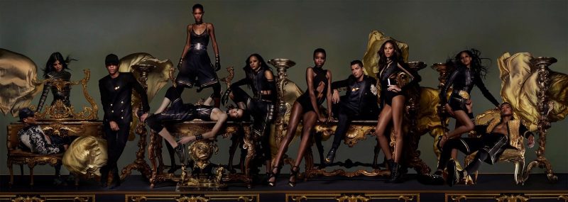 Olivier Rousteing x NikeLab and Balmain archive pieces featured in Dazed Magazine.
