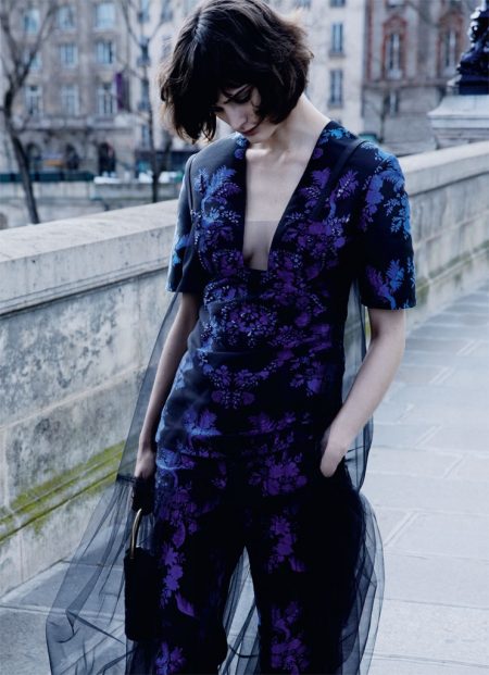 Sibui Nazarenko Tries On the Pre-Fall Collections in Marie Claire UK