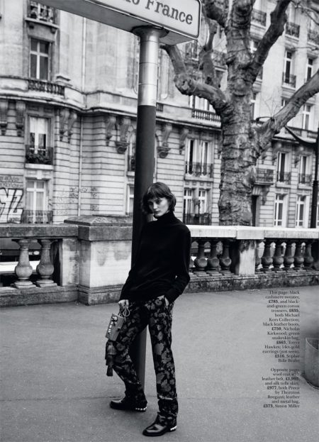 Sibui Nazarenko Tries On the Pre-Fall Collections in Marie Claire UK