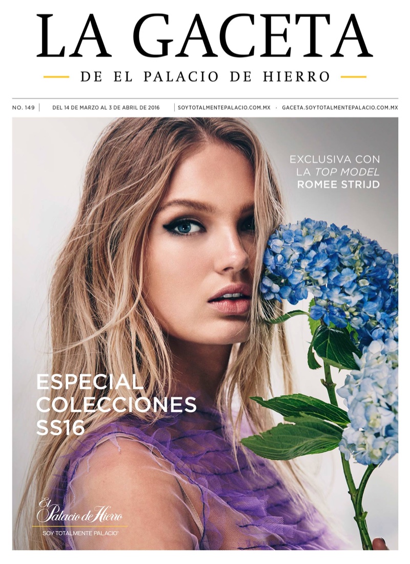 Romme Strijd for El Palacio de Hierro's spring-summer 2016 La Gaceta magazine cover