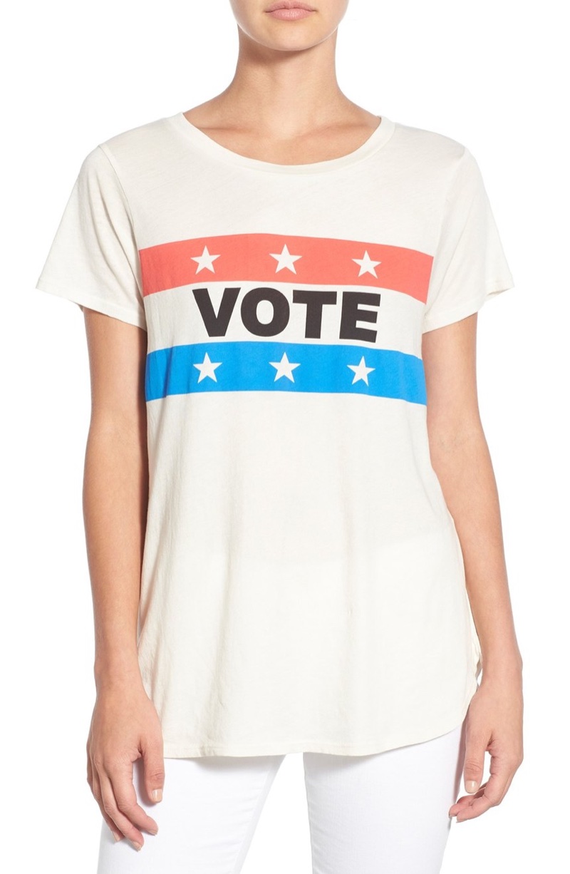Wildfox Vote Cotton Graphic T-Shirt