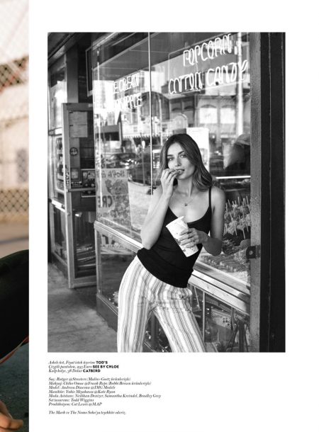 Andreea Diaconu Wears Laid-Back Swimsuit Looks in Vogue Turkey