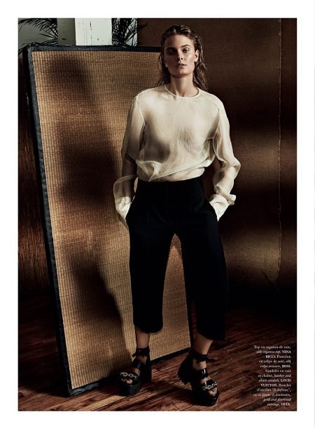 Constance Jablonski Lounges in Style for Air France Madame