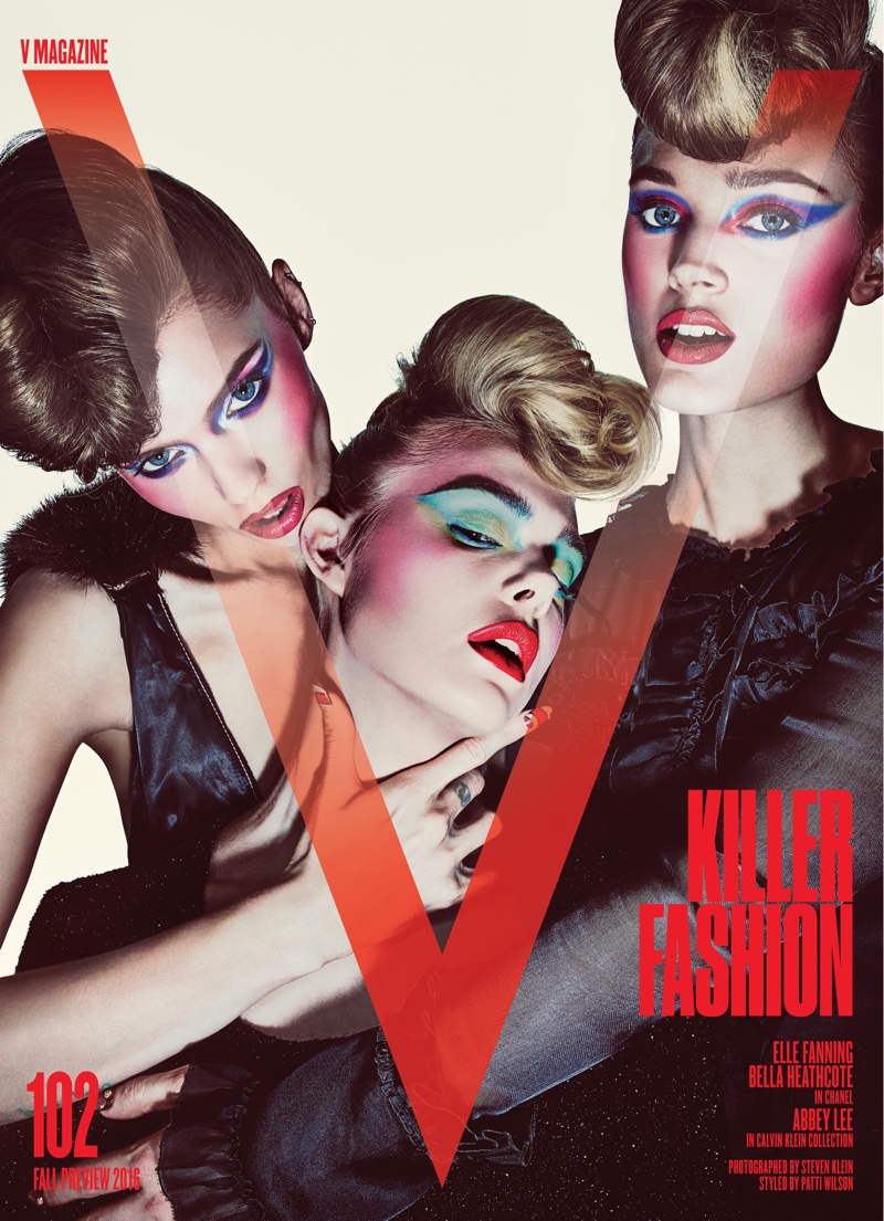 Abbey Lee Kershaw, Elle Fanning and Bella Heathcote on V Magazine #102 Cover