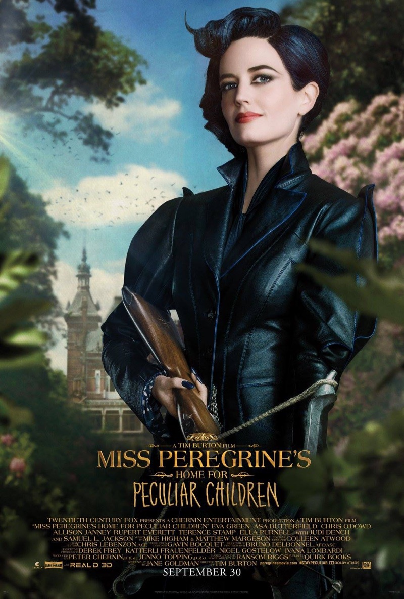 Eva Green on Miss Peregrine's Home for Peculiar Children poster