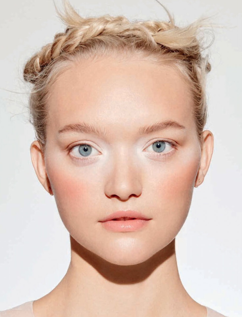 Gemma Ward models Chanel makeup looks in the fashion editorial
