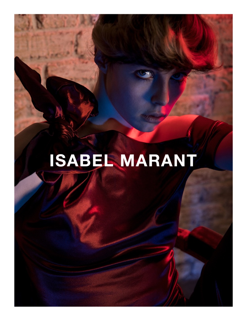 The British model channels 1980's style in Isabel Marant's fall-winter 2016 advertising campaign