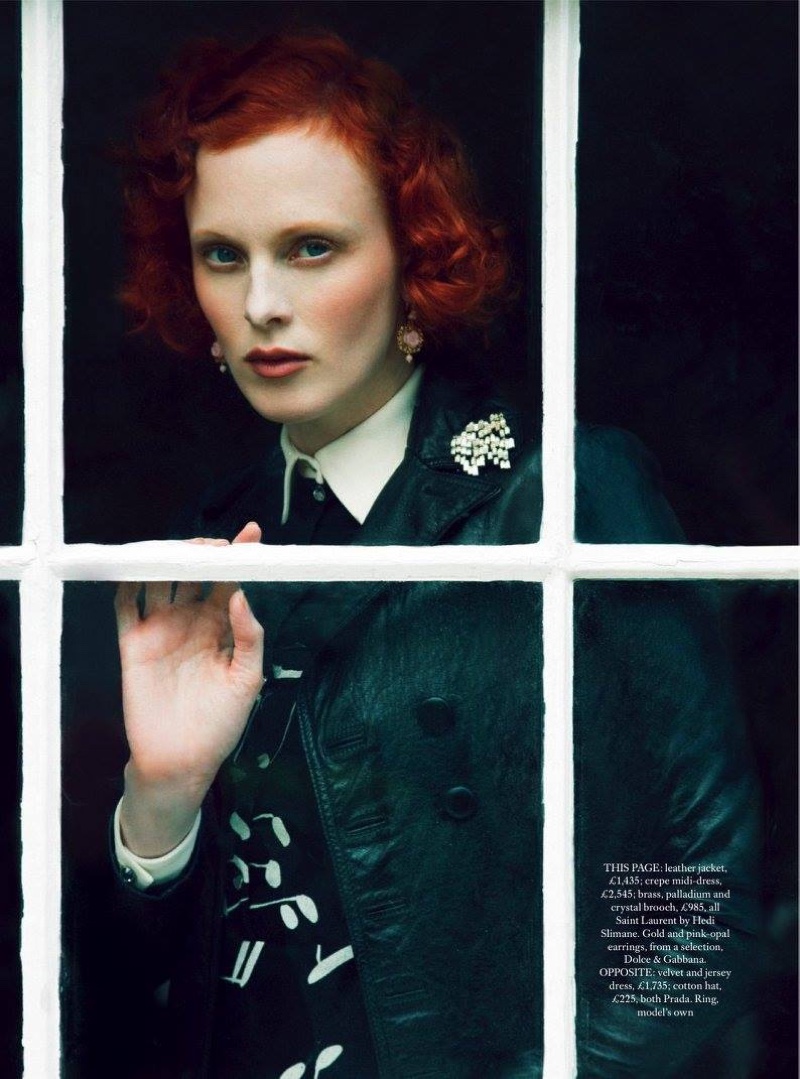 The redhead model poses in standout looks from the fall collections in the fashion editorial