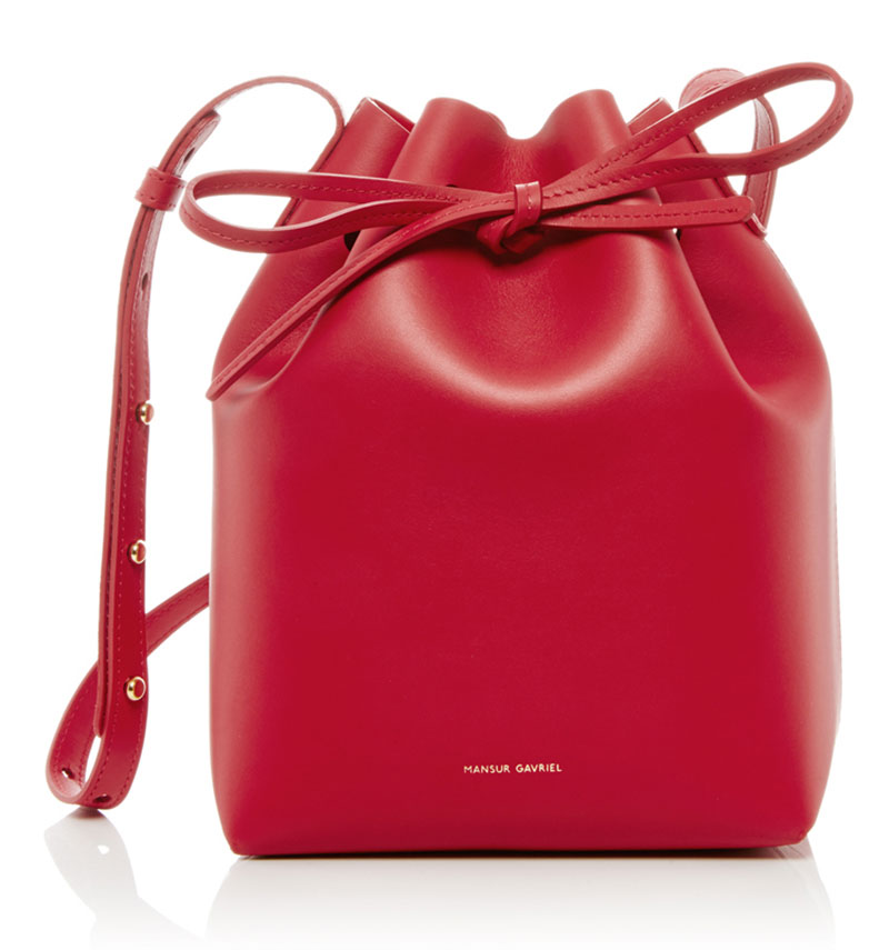 Mansur Gavriel Red Flamma Mini Bucket Bag