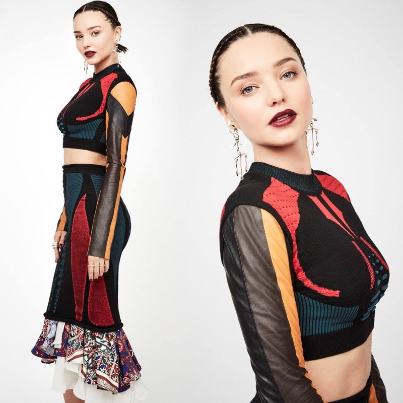 Miranda Kerr poses in Louis Vuitton crop top and skirt at the 2016 Met Gala. Photo: Louis Vuitton/Patrick Demarchelier