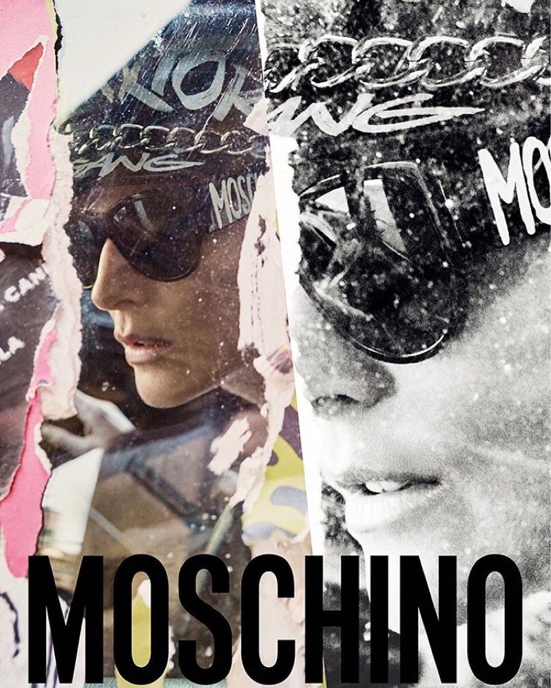 Stella Tennant looks biker chic in Moschino's fall-winter 2016 campaign