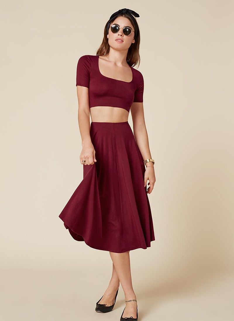 Reformation Don Two-Piece in Bordeaux