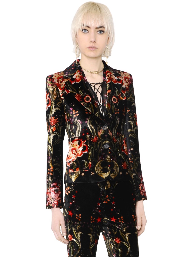 Roberto cavalli Galaxy Garden Printed Velvet Jacket