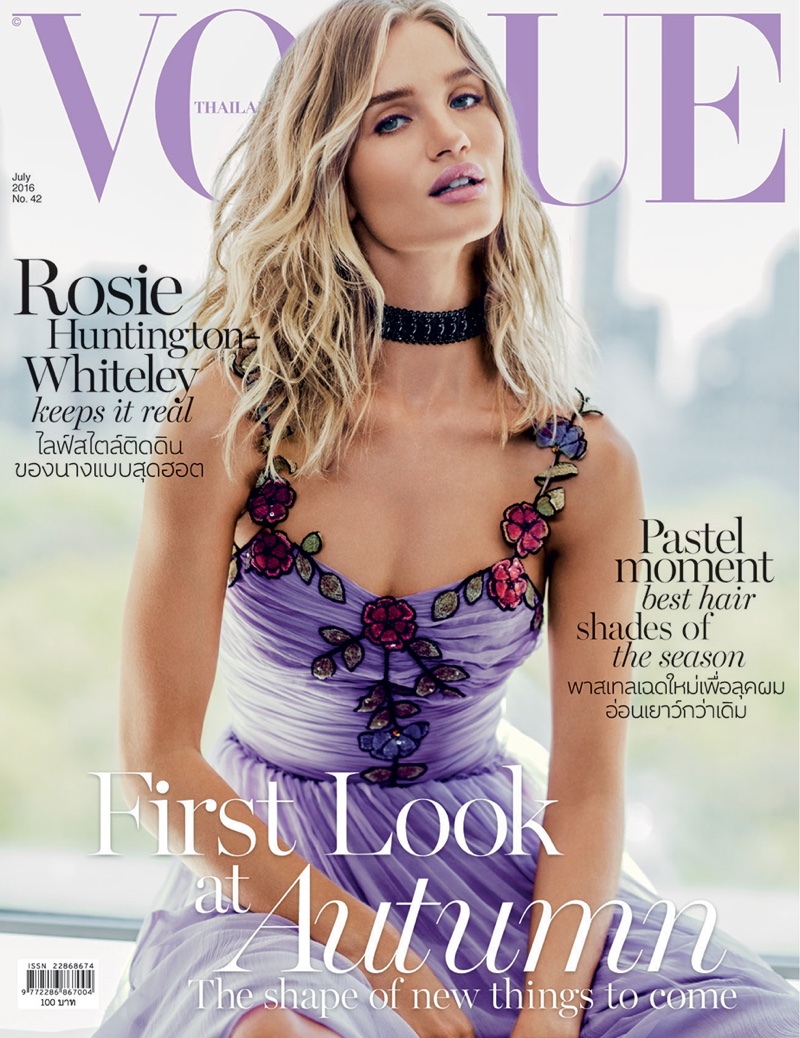 Rosie Huntington-Whiteley on Vogue Thailand July 2016 Cover