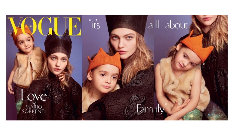 Sasha Pivovarova and daughter Mia Isis cover Vogue Italia June 2016 issue