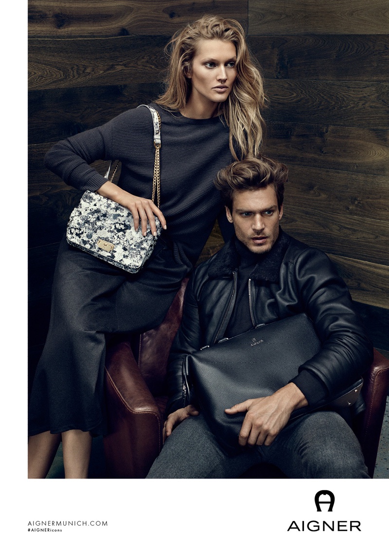 Toni Garrn and Jason Morgan look chateau luxe in Aigner's fall 2016 advertisements
