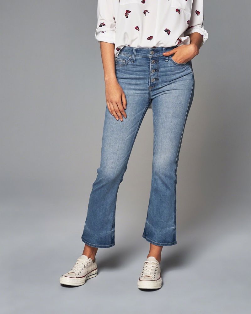 Abercrombie & Fitch High Rise Ankle Flare Jeans
