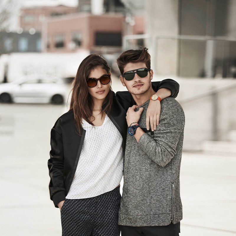 Shlomit Malka and Gregg Sulkin make a handsome in Armani Exchange's fall-winter 2016 advertising campaign