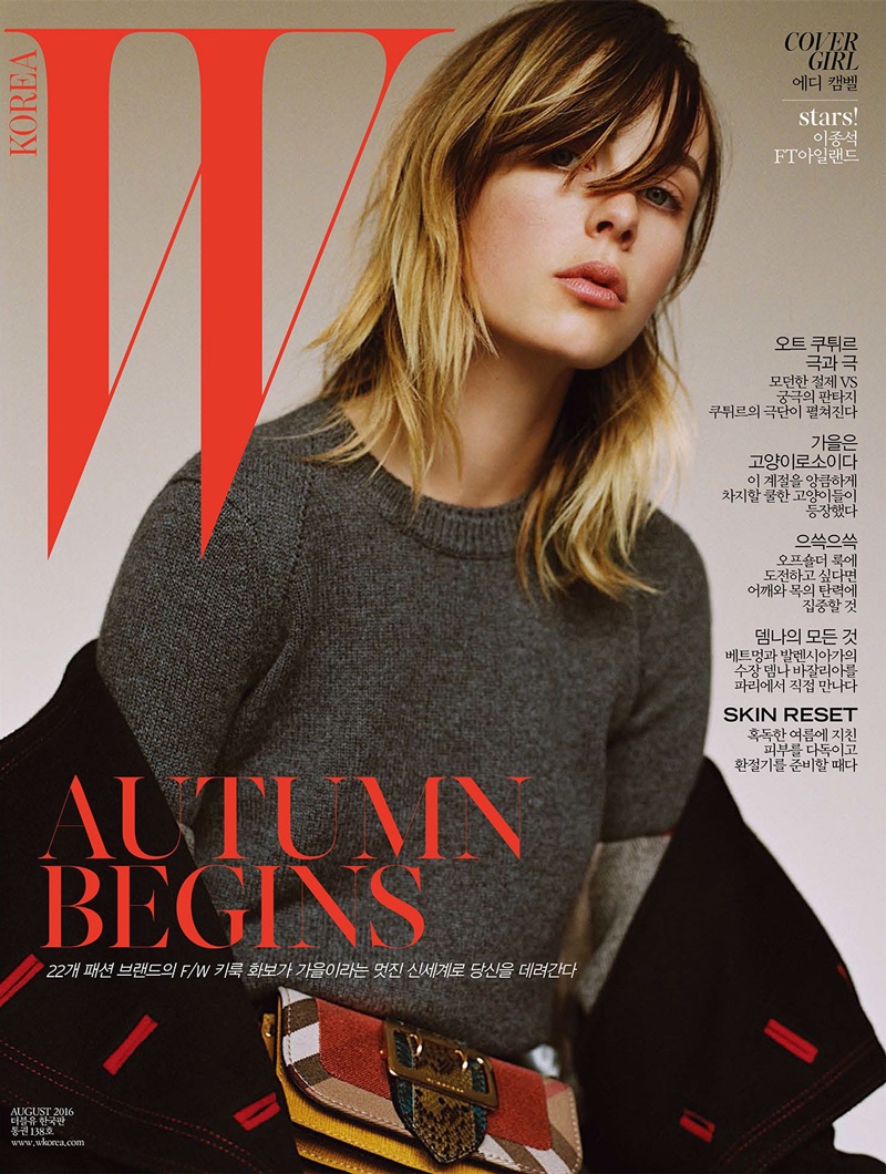 Edie Campbell on W Korea August 2016 Cover