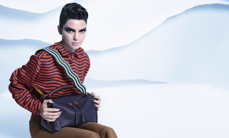 Kendall Jenner wears bold stripes in Fendi's fall 2016 campaign