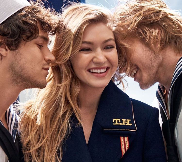 Gigi Hadid behind the scenes at Tommy Hilfiger The Girl fragrance campaign shoot