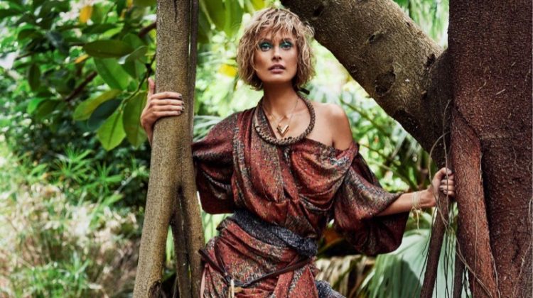 Inguna Butane Poses in Tropical Looks for Glamour Netherlands