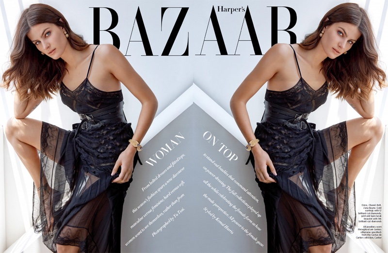 Isabeli Fontana models Chanel dress with Zana Bayne belt