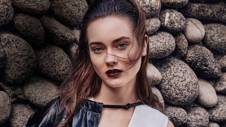 Jac Jagaciak Models Bold Fall Beauty Trends for Marie Claire