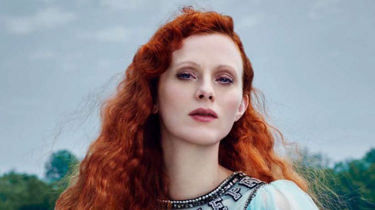 Karen Elson Dazzles in Gucci for Harper’s Bazaar Russia
