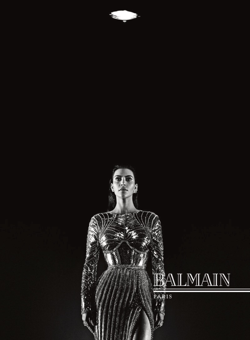 Kim Kardashian wears body conscious dress in Balmain's fall 2016 campaign