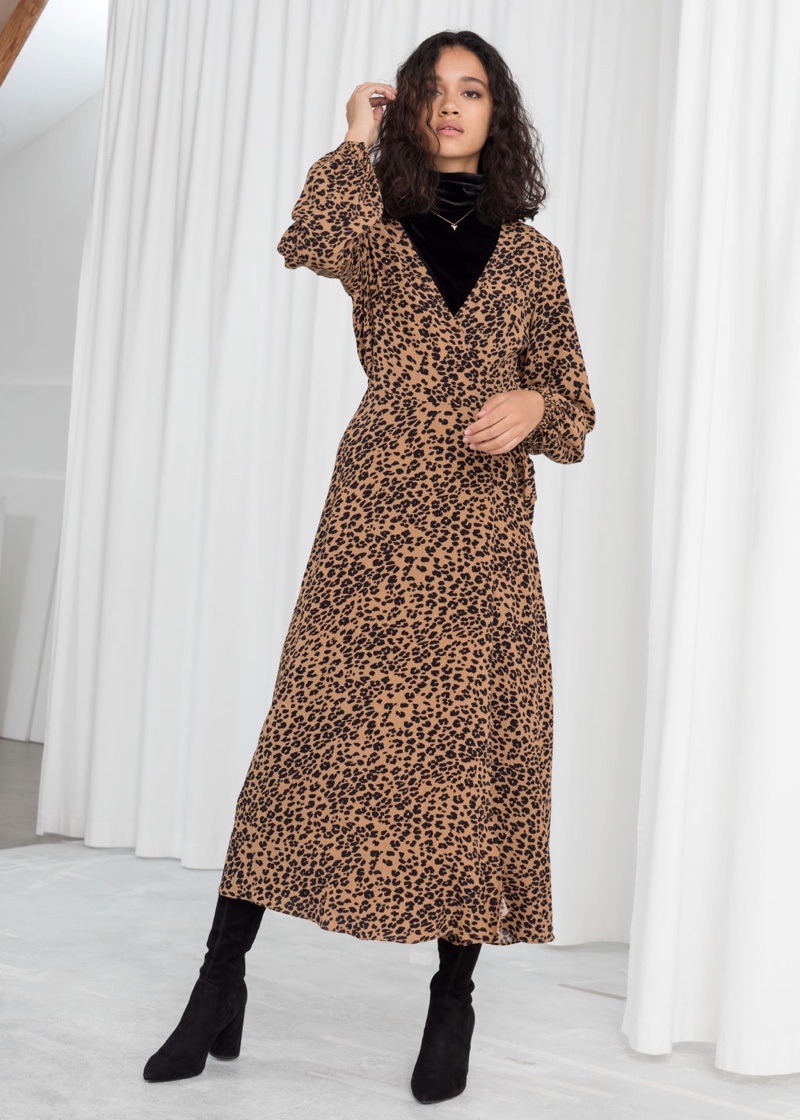 & Other Stories Leopard Print Wrap Dress $119