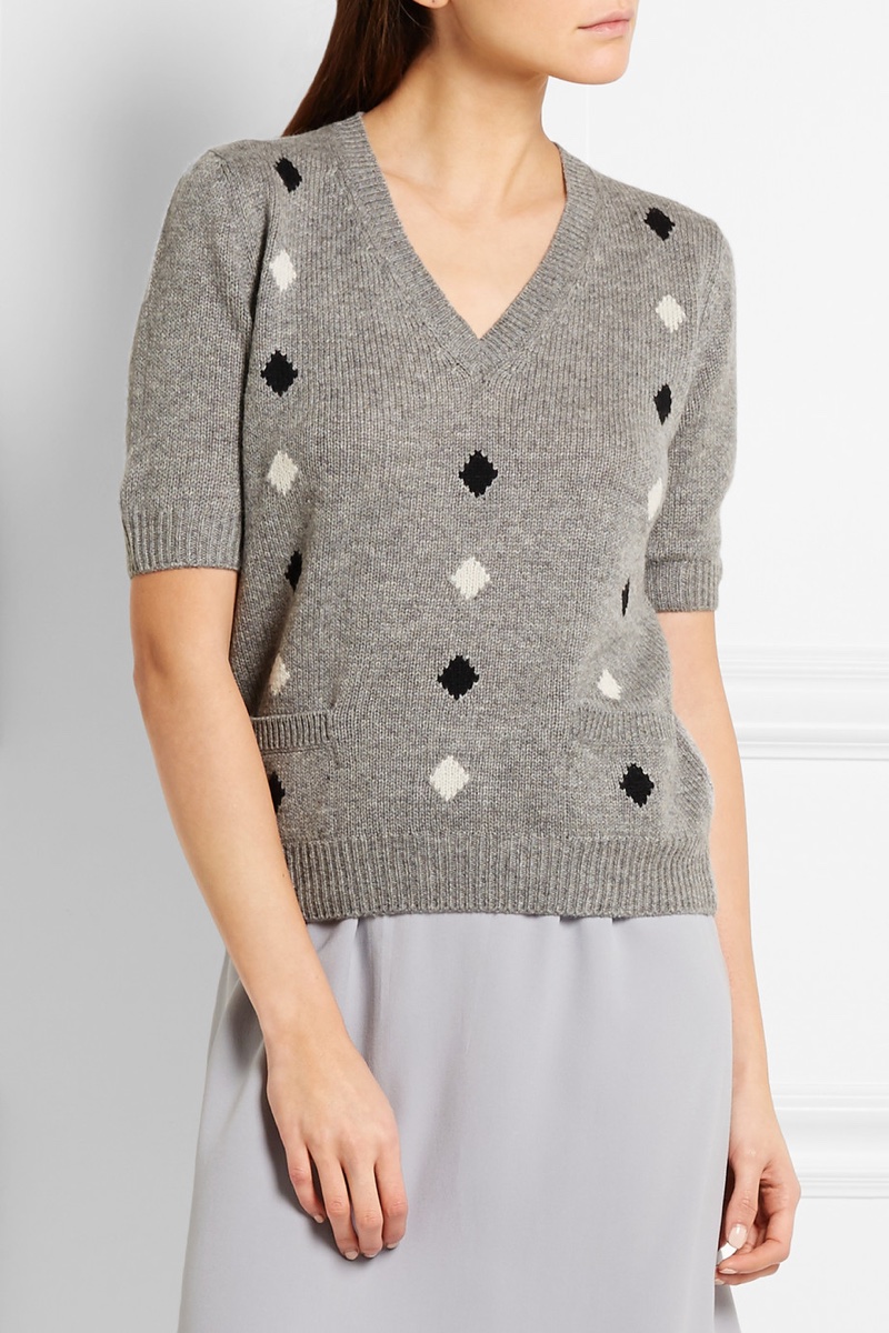 Prada Diamond Intarsia Cashmere Sweater