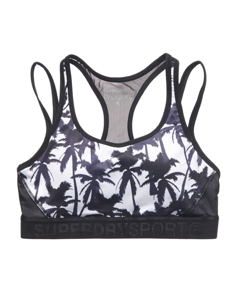 Superdry Gym Duo Strap Bra Electric Palm Print