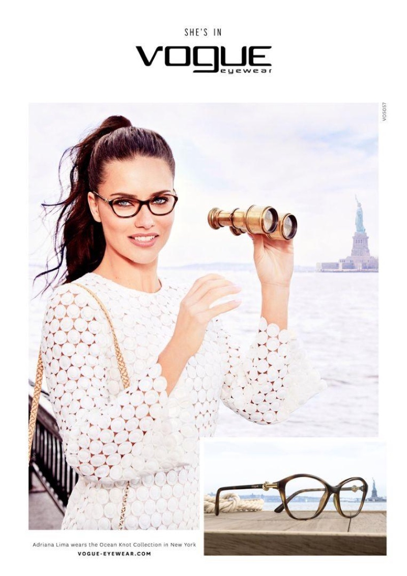 Adriana Lima models Vogue Eyewear Ocean Knot Collection