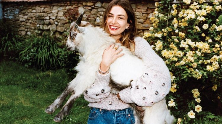Andreea Diaconu Wears Fall’s Coziest Looks in WSJ.