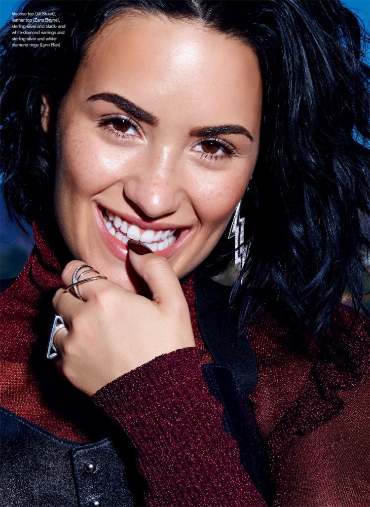 Photographed by Max Abadian, Demi Lovato wears her hair in messy, rocker chic waves