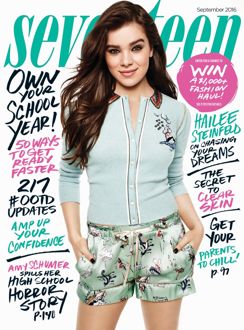 Hailee Steinfeld covers the September 2016 issue of Seventeen magazine.