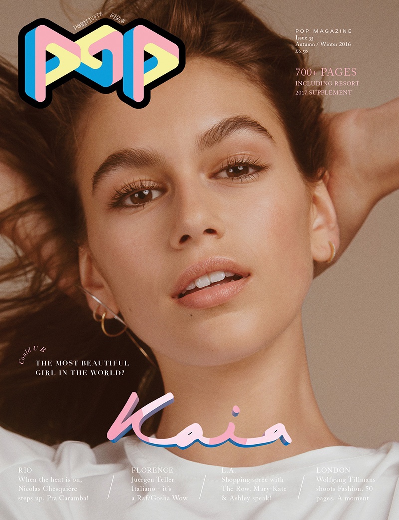Kaia Gerber on POP Magazine Fall-Winter 2016 Cover