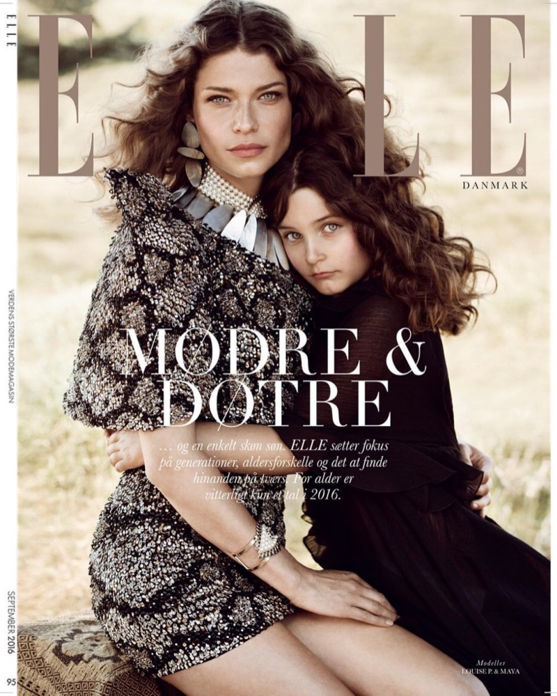 Louise Pedersen and daughter Maya on ELLE Denmark September 2016 Cover