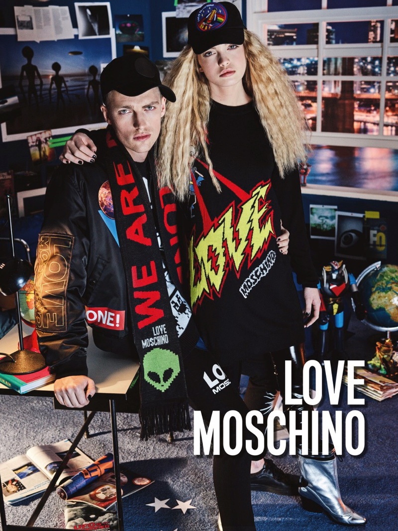 Victor Nylander and Ella Wennstrom star in Love Moschino's fall-winter 2016 campaign