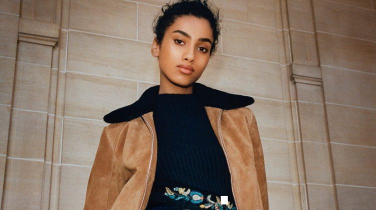 Imaan Hammam Stands Tall in Maje's Fall Campaign