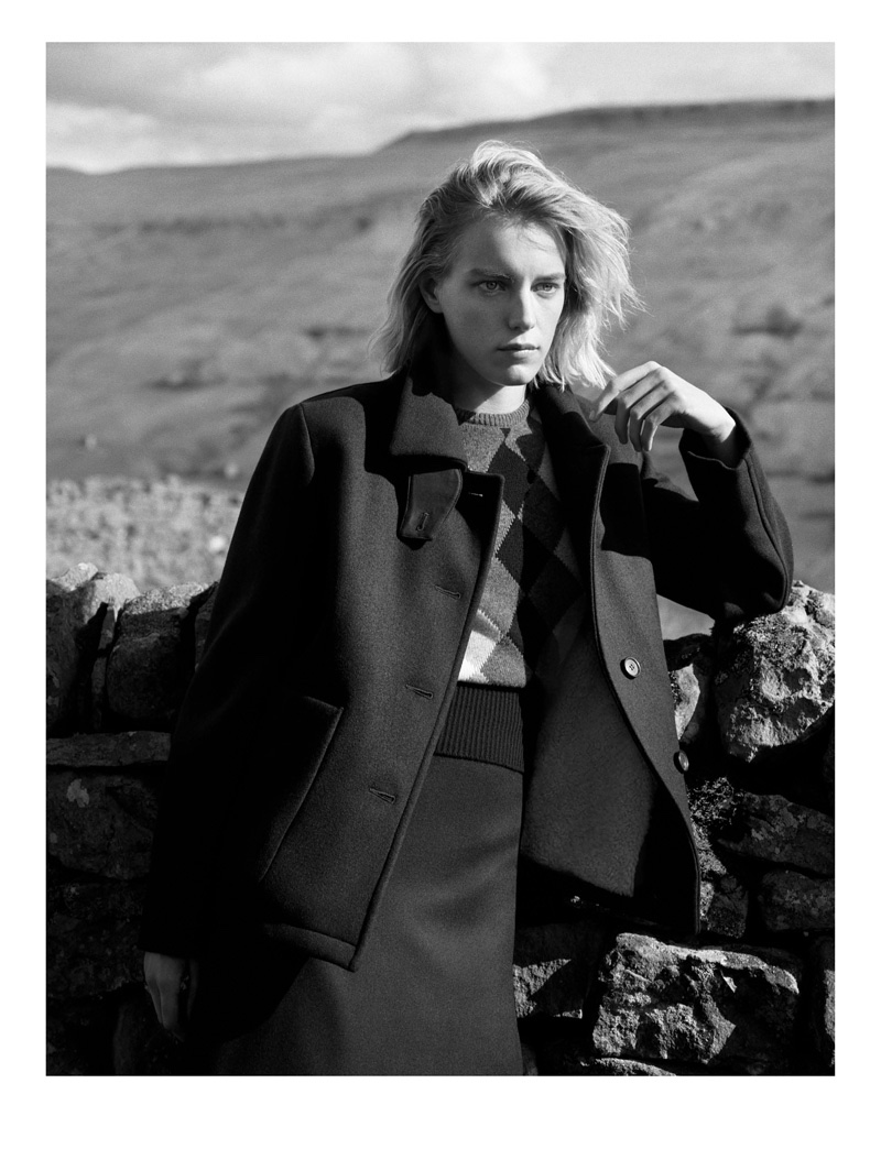 Roomy outerwear featured in Margaret Howell's fall-winter 2016 campaign