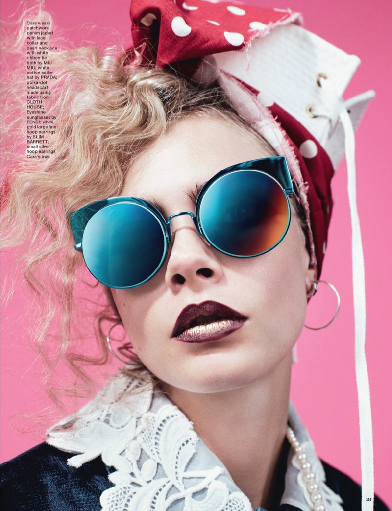 Cara Delevingne gets her closeup in Fendi shades