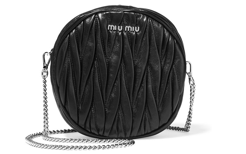 Miu Miu Moon Matelasse Leather Shoulder Bag
