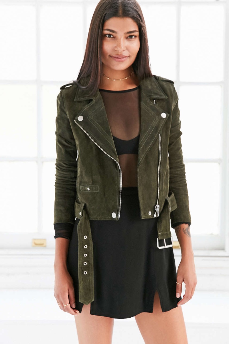 ANDERSSON BELL Leather Colour-block Suede Jacket in Green Save 8% Womens Clothing Jackets Leather jackets 