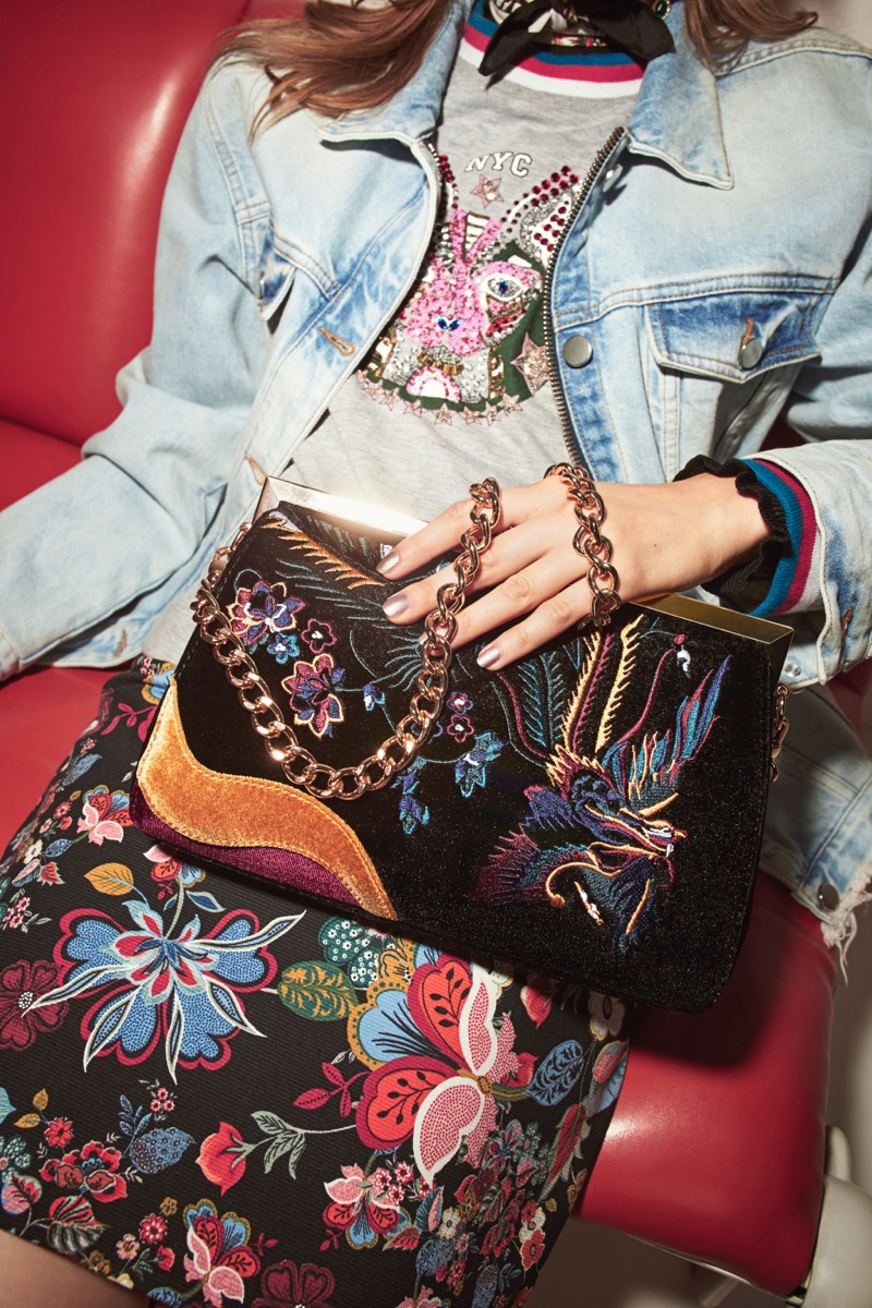 River Island focuses on embroidered bags in fall 2016 campaign
