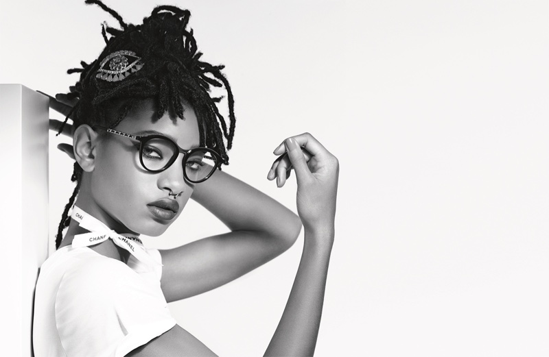 Willow Smith wears optical frames from Chanel Eyewear's fall collection