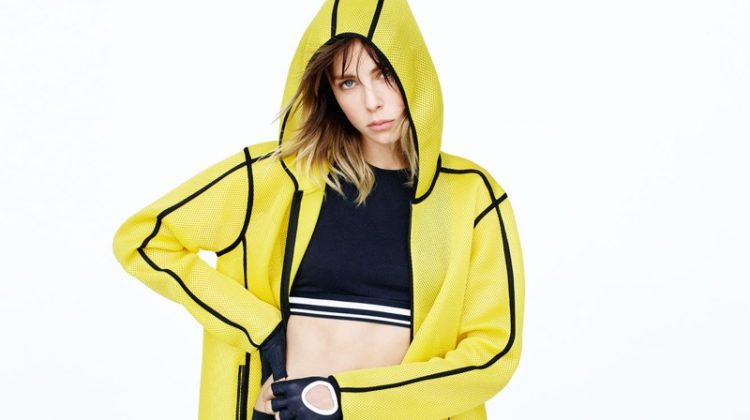 Edie Campbell Models Zara Sport’s Athletic Glam Fashions
